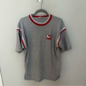 Vintage Unisex Grey Kansas City Chiefs Short Sleeve Short with Logo Medium